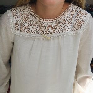 Cream 3/4 sleeved shirt